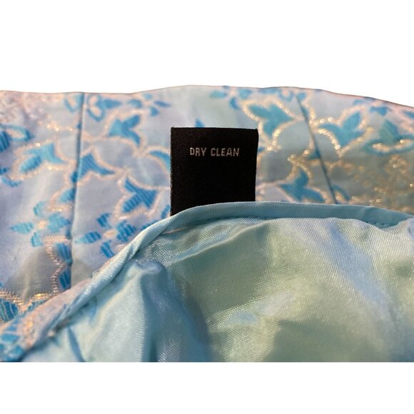 Vintage Moda International Skirt Womens 8 Used Blue Silver - Picture 8 of 13